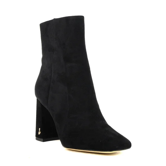 Sam Edelman Codie Black Suede Heel Dress Booties - Picture 2 of 4